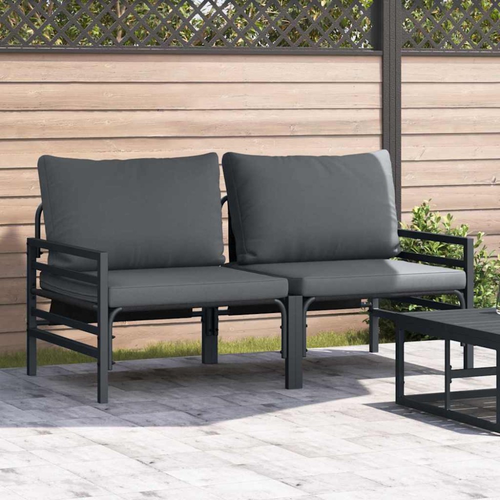 vidaXL Seturi de mobilier de exterior cu pernă cu pernă 2 pcs Antracit