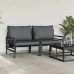 vidaXL Mobilier pentru Exterior cu pernă cu pernă 2 pcs Antracit Oțel vidaXL Mobilier pentru Exterior cu pernă cu pernă 2 pcs Antracit Oțel