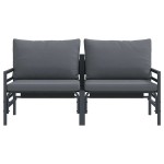 vidaXL Mobilier pentru Exterior cu pernă cu pernă 2 pcs Antracit Oțel vidaXL Mobilier pentru Exterior cu pernă cu pernă 2 pcs Antracit Oțel
