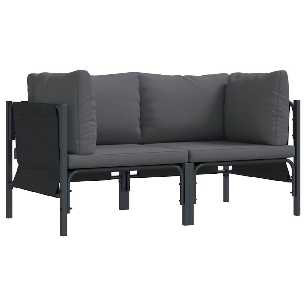 vidaXL Seturi de mobilier de exterior cu pernă cu pernă 2 pcs Antracit