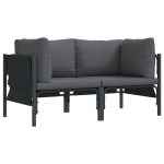 vidaXL Mobilier pentru Exterior cu pernă cu pernă 2 pcs Antracit Oțel vidaXL Mobilier pentru Exterior cu pernă cu pernă 2 pcs Antracit Oțel