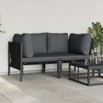 vidaXL Mobilier pentru Exterior cu pernă cu pernă 2 pcs Antracit Oțel vidaXL Mobilier pentru Exterior cu pernă cu pernă 2 pcs Antracit Oțel