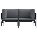 vidaXL Mobilier pentru Exterior cu pernă cu pernă 2 pcs Antracit Oțel vidaXL Mobilier pentru Exterior cu pernă cu pernă 2 pcs Antracit Oțel