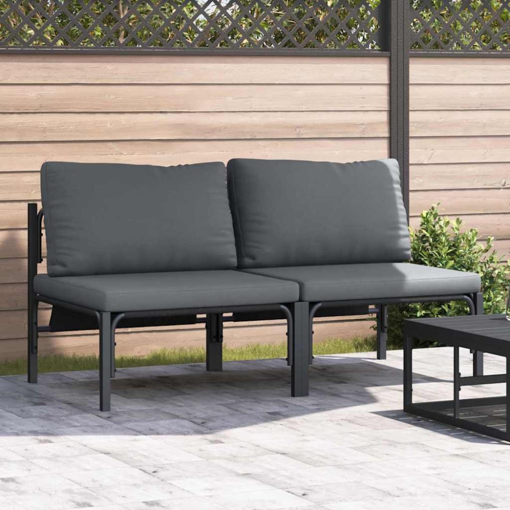 vidaXL Seturi de mobilier de exterior cu pernă cu pernă 2 pcs Antracit