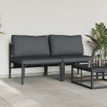 vidaXL Mobilier pentru Exterior cu pernă cu pernă 2 pcs Antracit Oțel vidaXL Mobilier pentru Exterior cu pernă cu pernă 2 pcs Antracit Oțel