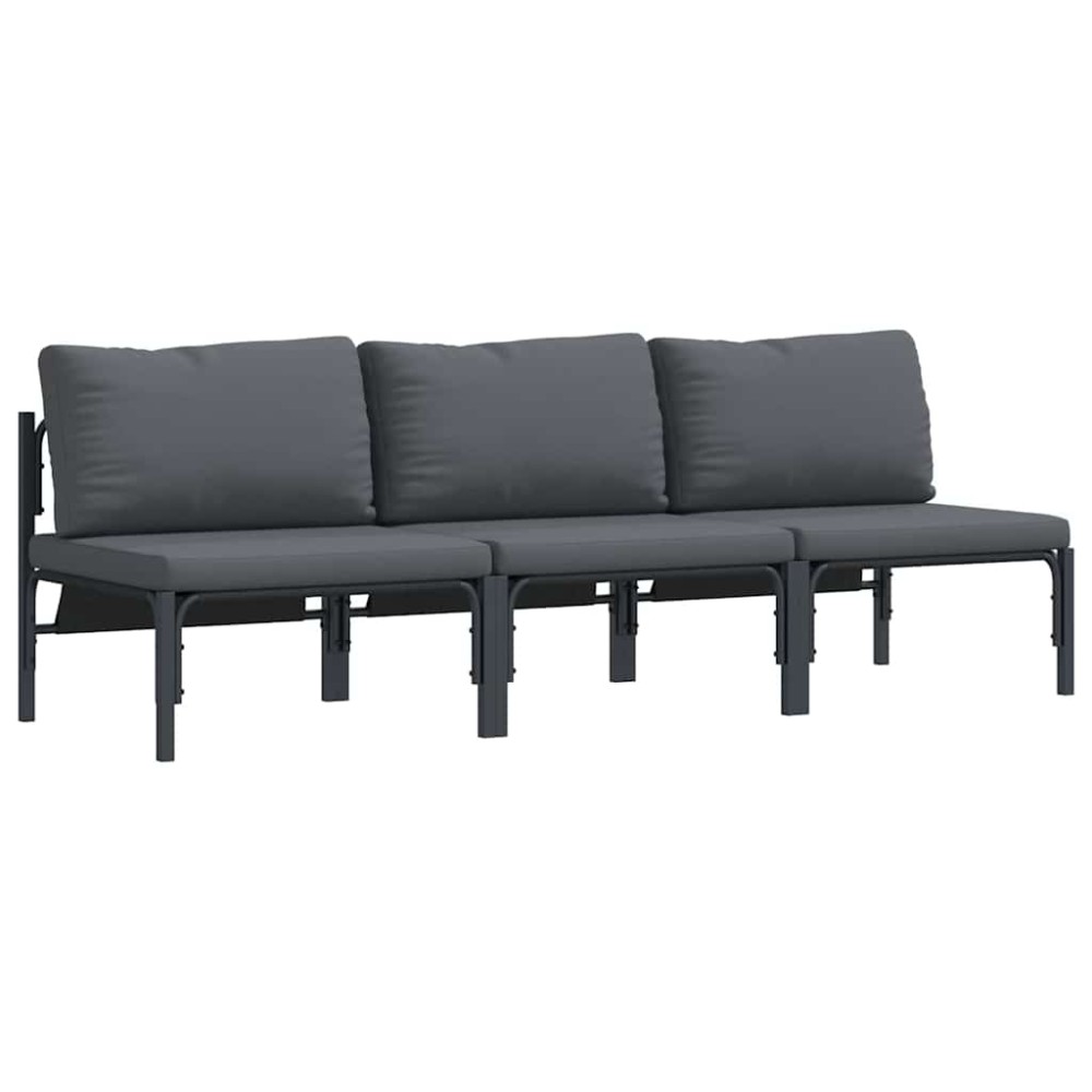 vidaXL Seturi de mobilier de exterior cu pernă cu pernă 3 pcs Antracit