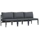 vidaXL Mobilier pentru Exterior cu pernă cu pernă 3 pcs Antracit Oțel vidaXL Mobilier pentru Exterior cu pernă cu pernă 3 pcs Antracit Oțel