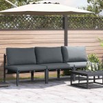 vidaXL Mobilier pentru Exterior cu pernă cu pernă 3 pcs Antracit Oțel vidaXL Mobilier pentru Exterior cu pernă cu pernă 3 pcs Antracit Oțel