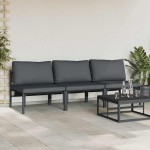 vidaXL Mobilier pentru Exterior cu pernă cu pernă 3 pcs Antracit Oțel vidaXL Mobilier pentru Exterior cu pernă cu pernă 3 pcs Antracit Oțel