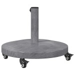 vidaXL Bază pentru umbrelă Aspect de lemn gri închis 48 x 48 x 32 cm