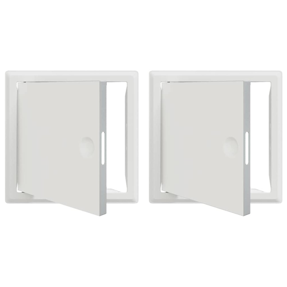 vidaXL Panou de Acces 2 pcs Alb 20 x 20 cm oțel