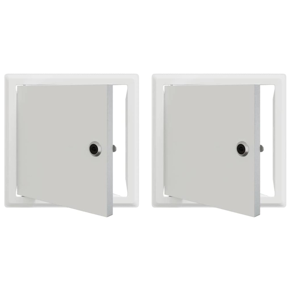 vidaXL Panou de Acces 2 pcs Alb 20 x 20 cm Oţel
