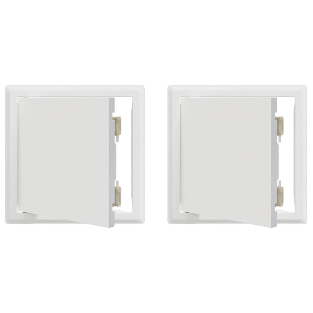 vidaXL Panou de Acces Manual 2 pcs Alb 20 x 20 cm Oţel