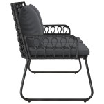 vidaXL Bancă de grădină Negru și antracit poliratan