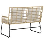 vidaXL Bancă de grădină Maro și Crem poliratan