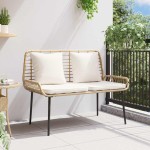 vidaXL Bancă de grădină Maro și Crem poliratan