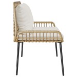 vidaXL Bancă de grădină Maro și Crem poliratan