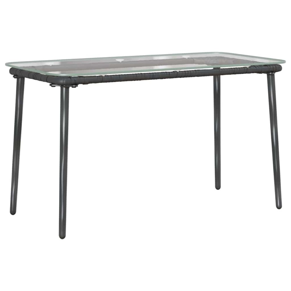vidaXL Masă de Grădină Negru 80 x 40 x 45 cm Rattan poli