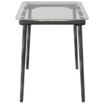 vidaXL Masă de Grădină Negru 80 x 40 x 45.5 cm Rattan poli vidaXL Masă de Grădină Negru 80 x 40 x 45.5 cm Rattan poli