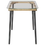 vidaXL Masă de Grădină Natural 80 x 40 x 45 cm Rattan poli vidaXL Masă de Grădină Natural 80 x 40 x 45 cm Rattan poli