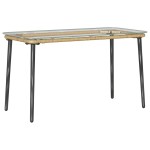 vidaXL Masă de Grădină Natural 80 x 40 x 45 cm Rattan poli vidaXL Masă de Grădină Natural 80 x 40 x 45 cm Rattan poli
