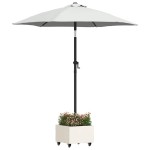 vidaXL Bază pentru umbrelă Manual Alb 45 x 45 x 45 cm Oțel
