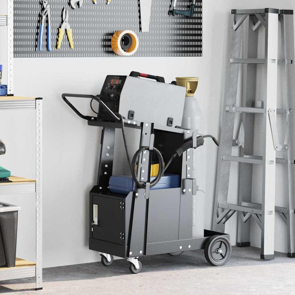 vidaXL Cărucior pentru sudură Negru 91 x 47 x 96 cm Oțel