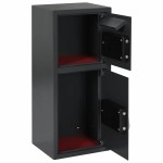 vidaXL Seif digital cu blocare Gri închis 35 x 31 x 80 cm Oțel