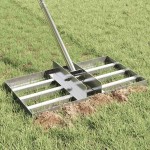 vidaXL Greblă de grădină Argintiu 45 x 25 x 200 cm Oţel inoxidabil