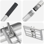 vidaXL Greblă de grădină Argintiu 45 x 25 x 200 cm Oţel inoxidabil