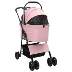 vidaXL Carucior pentru Pisici Pliante Ajustabil Roz 81 x 47 x 99 cm vidaXL Carucior pentru Pisici Pliante Ajustabil Roz 81 x 47 x 99 cm