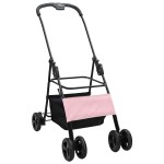 vidaXL Carucior pentru Pisici Pliante Ajustabil Roz 81 x 47 x 99 cm vidaXL Carucior pentru Pisici Pliante Ajustabil Roz 81 x 47 x 99 cm