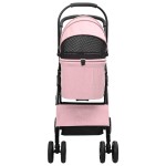 vidaXL Carucior pentru Pisici Pliante Ajustabil Roz 81 x 47 x 99 cm vidaXL Carucior pentru Pisici Pliante Ajustabil Roz 81 x 47 x 99 cm