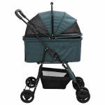 vidaXL Carucior pentru Pisici Pliante Ajustabil Verde 81 x 47 x 99 cm vidaXL Carucior pentru Pisici Pliante Ajustabil Verde 81 x 47 x 99 cm