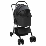 vidaXL Carucior pentru Pisici Pliante Ajustabil Negru 81 x 47 x 99 cm vidaXL Carucior pentru Pisici Pliante Ajustabil Negru 81 x 47 x 99 cm