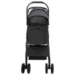 vidaXL Carucior pentru Pisici Pliante Ajustabil Negru 81 x 47 x 99 cm vidaXL Carucior pentru Pisici Pliante Ajustabil Negru 81 x 47 x 99 cm
