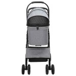 vidaXL Carucior pentru Pisici Pliante Ajustabil Gri 81 x 47 x 99 cm vidaXL Carucior pentru Pisici Pliante Ajustabil Gri 81 x 47 x 99 cm