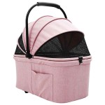 vidaXL Carucior pentru Pisici Pliante Ajustabil Roz 78 x 54 x 101 cm vidaXL Carucior pentru Pisici Pliante Ajustabil Roz 78 x 54 x 101 cm