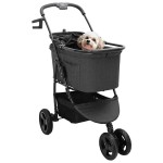 vidaXL Carucior pentru Pisici Pliante Ajustabil Negru 78 x 54 x 101 cm vidaXL Carucior pentru Pisici Pliante Ajustabil Negru 78 x 54 x 101 cm