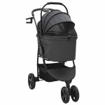 vidaXL Carucior pentru Pisici Pliante Ajustabil Negru 78 x 54 x 101 cm vidaXL Carucior pentru Pisici Pliante Ajustabil Negru 78 x 54 x 101 cm