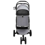 vidaXL Carucior pentru Pisici Pliante Ajustabil Gri 78 x 54 x 101 cm vidaXL Carucior pentru Pisici Pliante Ajustabil Gri 78 x 54 x 101 cm