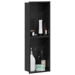 vidaXL Nisă de Duș Negru 60 x 20 x 9.5 cm Oţel inoxidabil