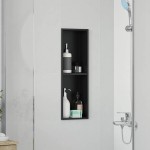 vidaXL Nisă de Duș Negru 60 x 20 x 9.5 cm Oţel inoxidabil