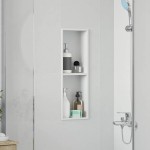 vidaXL Nisă de Duș Alb 60 x 20 x 9.5 cm Oţel inoxidabil