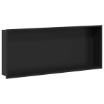 vidaXL Nisă de Duș Negru 75 x 30 x 9.5 cm Oţel inoxidabil