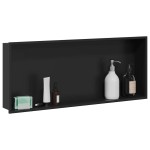 vidaXL Nisă de Duș Negru 75 x 30 x 9.5 cm Oţel inoxidabil