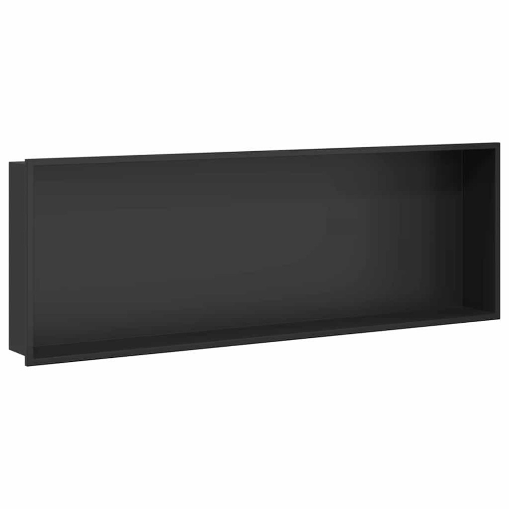 vidaXL Nisă de Duș Negru 90 x 30 x 9.5 cm Oţel inoxidabil