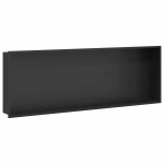 vidaXL Nisă de Duș Negru 90 x 30 x 9.5 cm Oţel inoxidabil