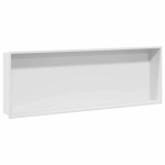 vidaXL Nisă de Duș Alb 90 x 30 x 9.5 cm Oţel inoxidabil