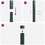 vidaXL Stâlpi de Gard 12 pcs Verde 140 cm Oțel vopsit în pulbere vidaXL Stâlpi de Gard 12 pcs Verde 140 cm Oțel vopsit în pulbere